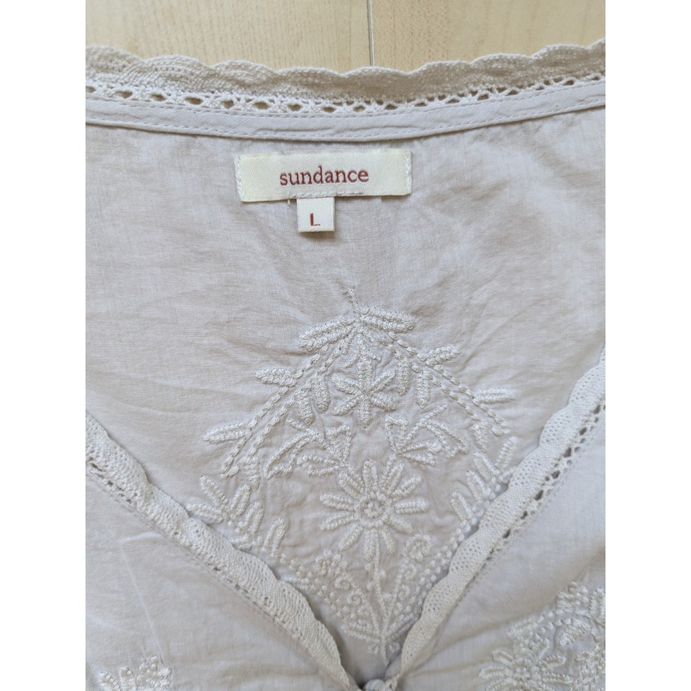 Sundance Lace Embroidered Peasant Princess Boho‎ Flute Sleeve Babydoll Tunic L - Picture 5 of 16